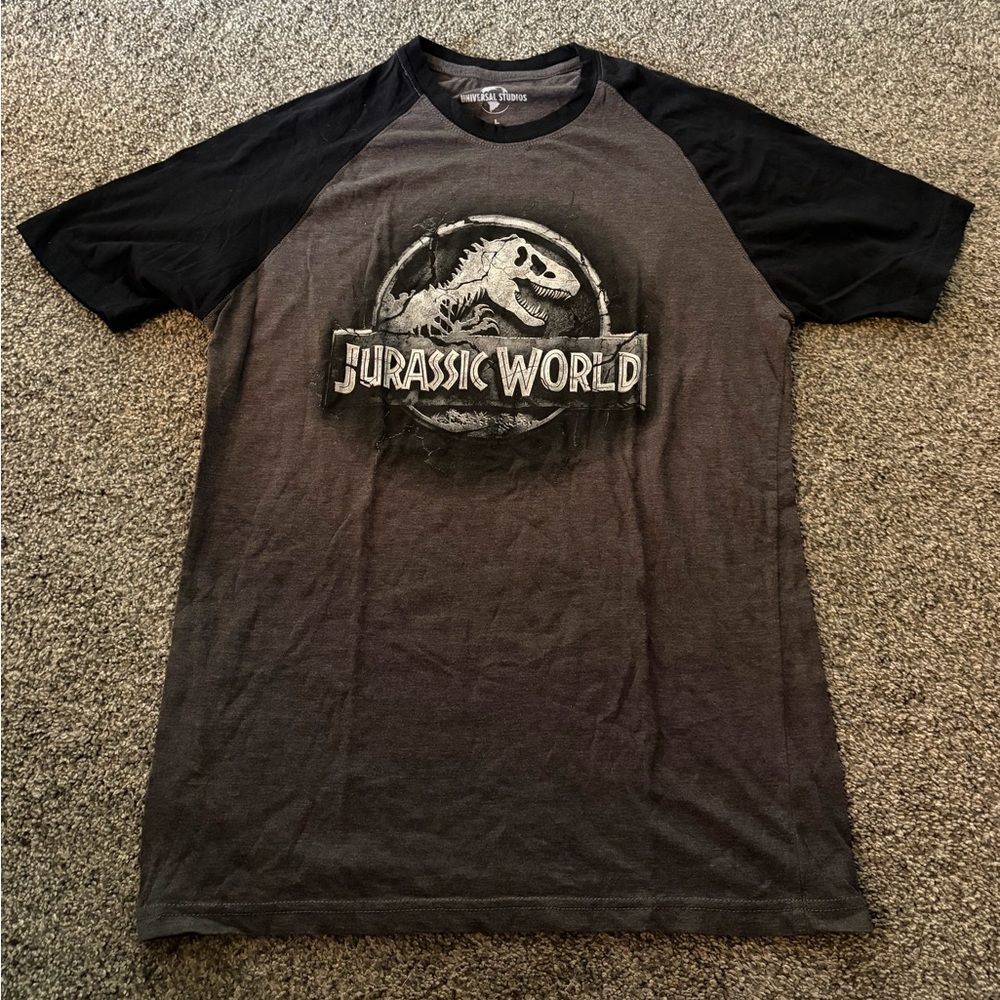 Universal Studios Jurassic World Black and Gray Tee